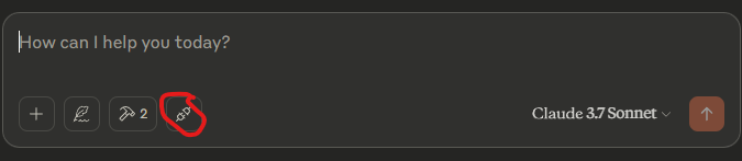 Claude MCP Integration Menu Showing Prompt
